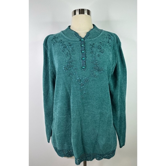 Jenny Vintage Embroidered Beaded Sweater - Picture 1 of 12